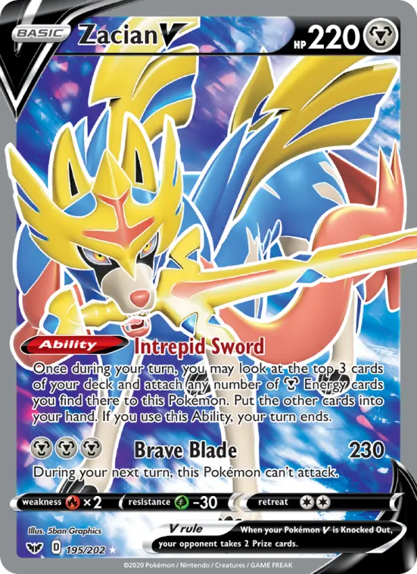 Zacian V #195 — Sword & Shield
