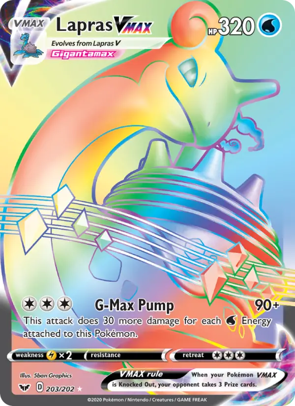 Lapras VMAX #203 — Sword & Shield