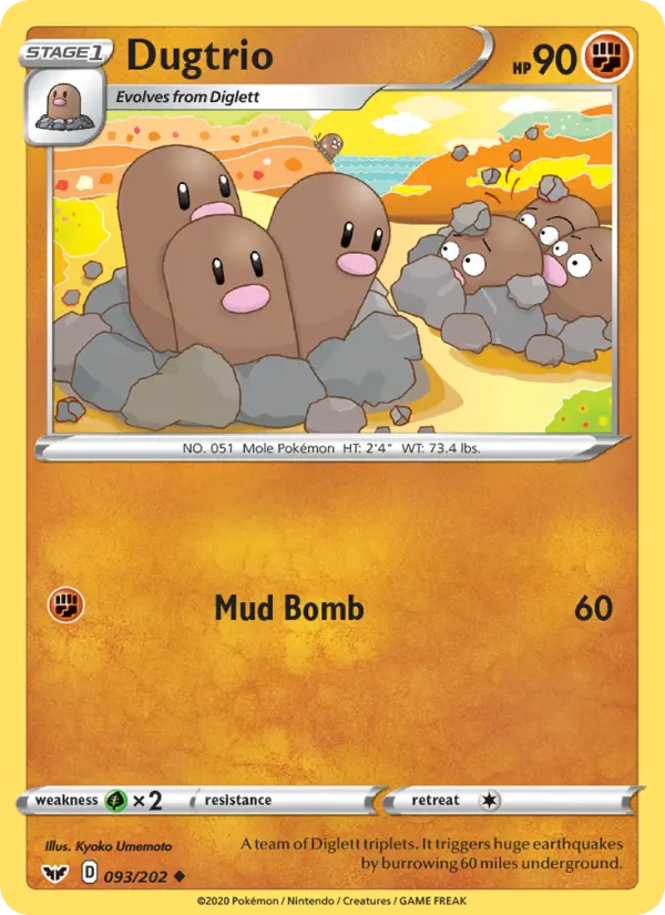 Dugtrio #93 — Sword & Shield