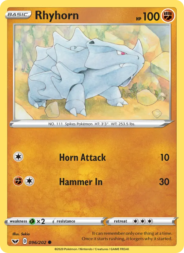 Rhyhorn #96 — Sword & Shield