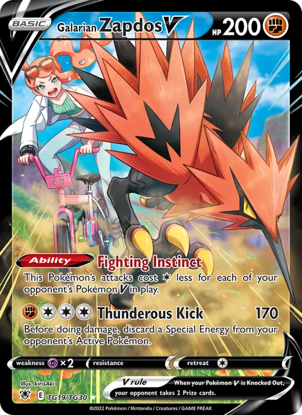 Galarian Zapdos V #TG19 — Astral Radiance