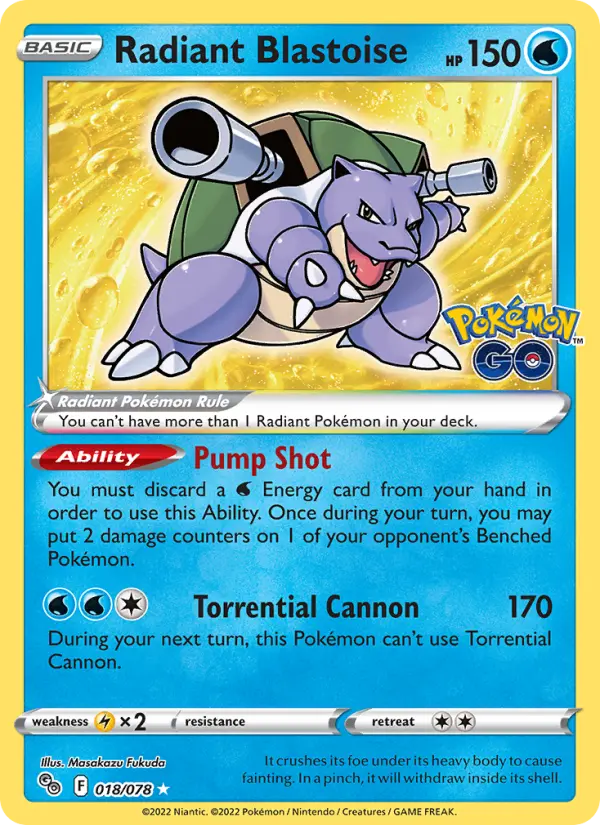 Radiant Blastoise #018 — Pokémon GO