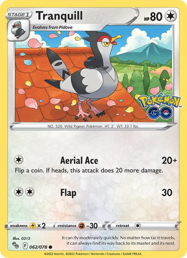 Tranquill #062 — Pokémon GO