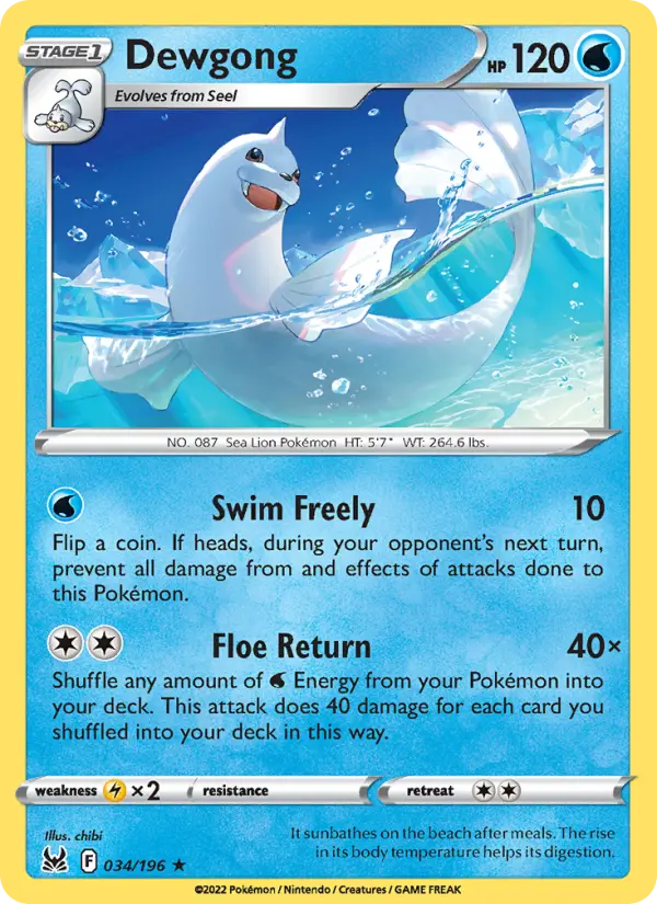 Dewgong #034 — Lost Origin
