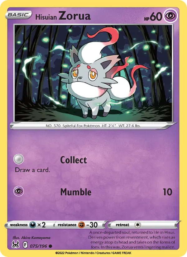 Hisuian Zorua #075 — Lost Origin