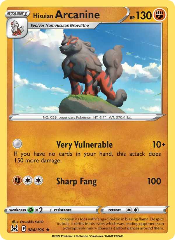 Hisuian Arcanine #084 — Lost Origin