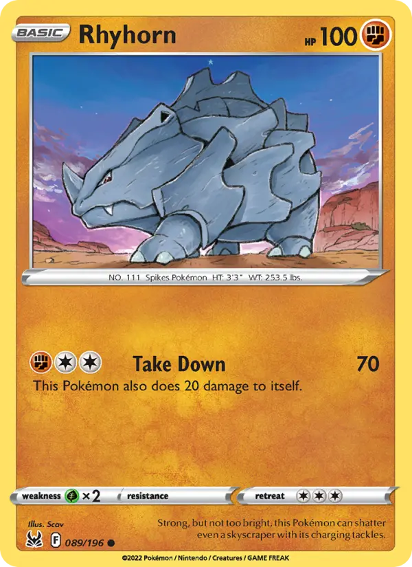 Rhyhorn #089 — Lost Origin