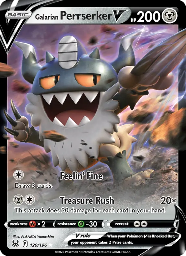 Galarian Perrserker V #129 — Lost Origin