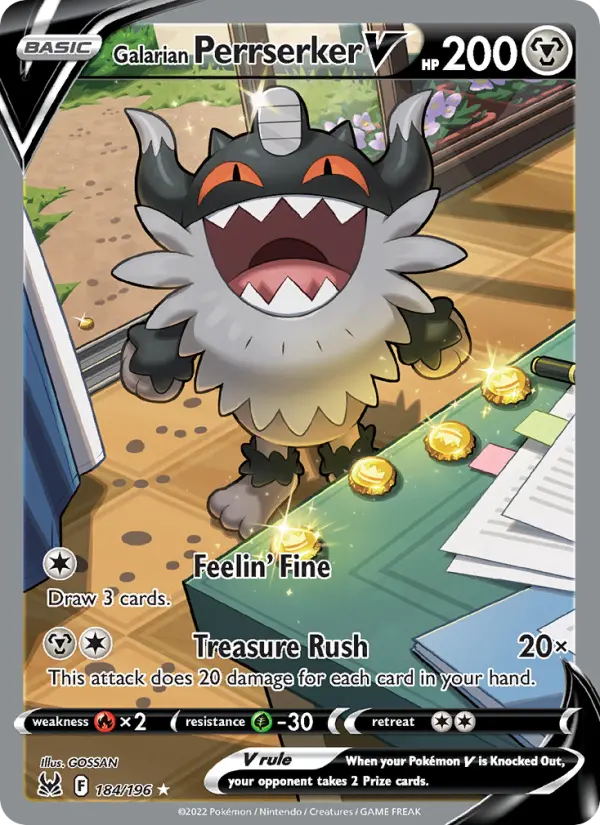 Galarian Perrserker V #184 — Lost Origin