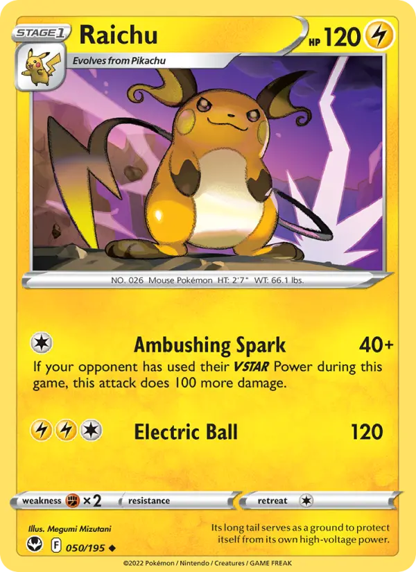 Raichu #050 — Silver Tempest