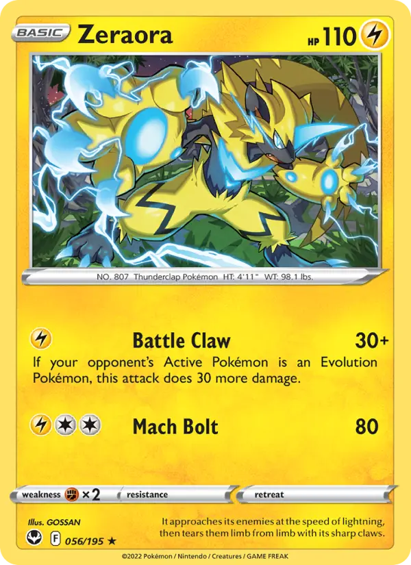 Zeraora #056 — Silver Tempest