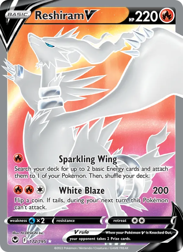 Reshiram V #172 — Silver Tempest