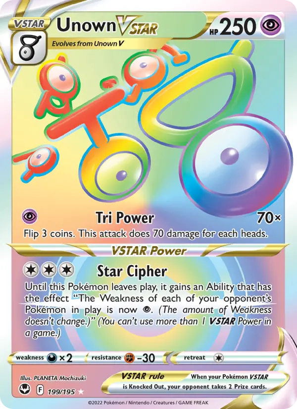 Unown VSTAR #199 — Silver Tempest