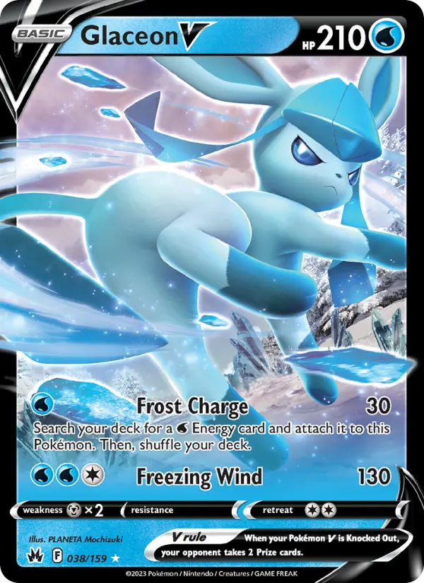 Glaceon V #038 — Crown Zenith