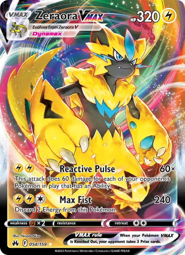 Zeraora VMAX #054 — Crown Zenith