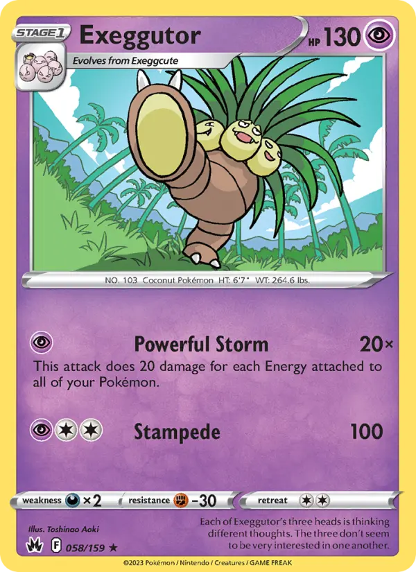Exeggutor #058 — Crown Zenith
