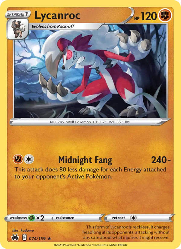 Lycanroc #074 — Crown Zenith