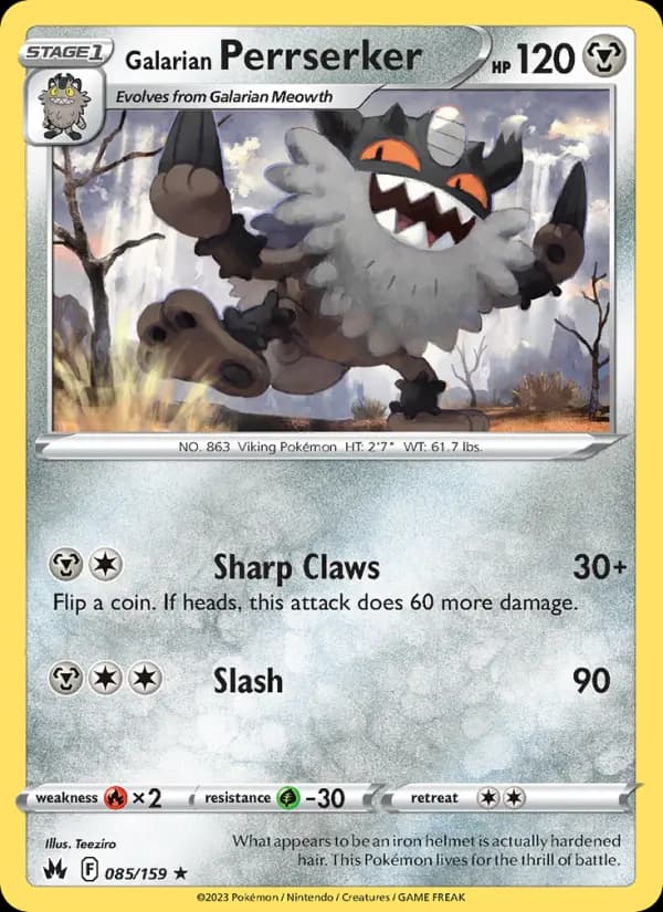 Galarian Perrserker #085 — Crown Zenith