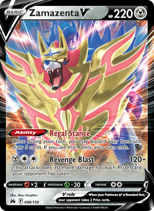 Zamazenta V #098 — Crown Zenith