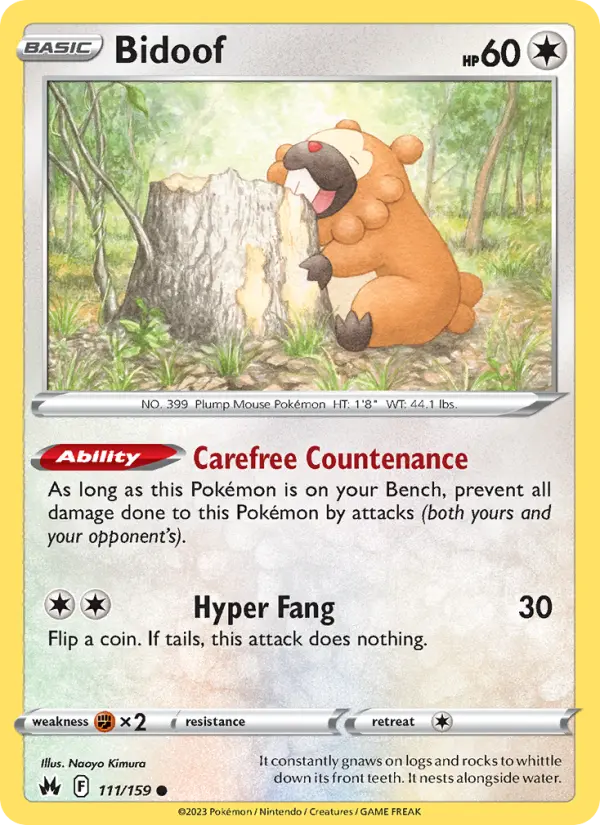 Bidoof #111 — Crown Zenith