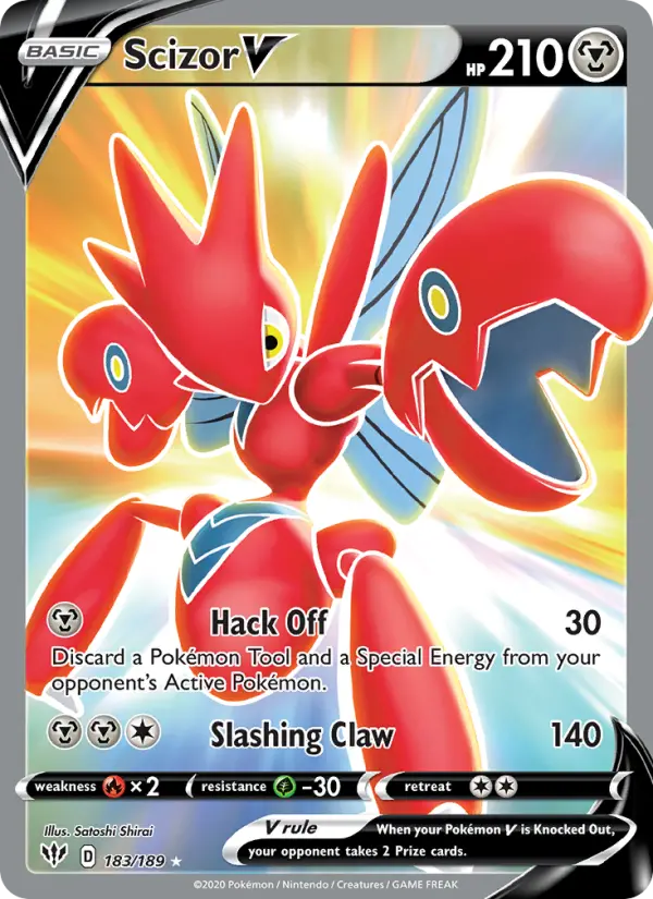 Scizor V #183 — Darkness Ablaze