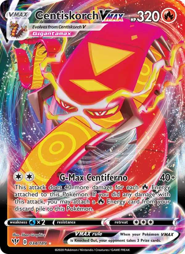 Centiskorch VMAX #34 — Darkness Ablaze