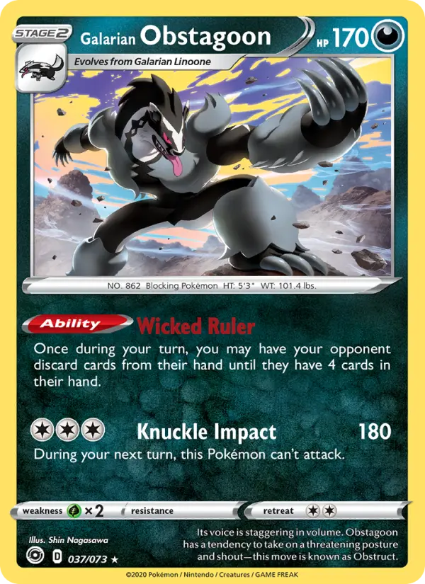 Galarian Obstagoon #37 — Champion's Path