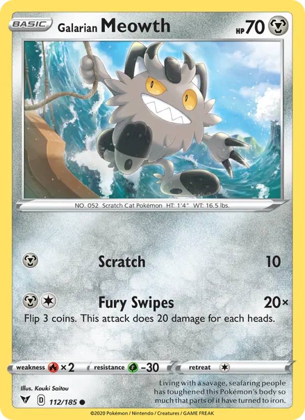 Galarian Meowth #112 — Vivid Voltage