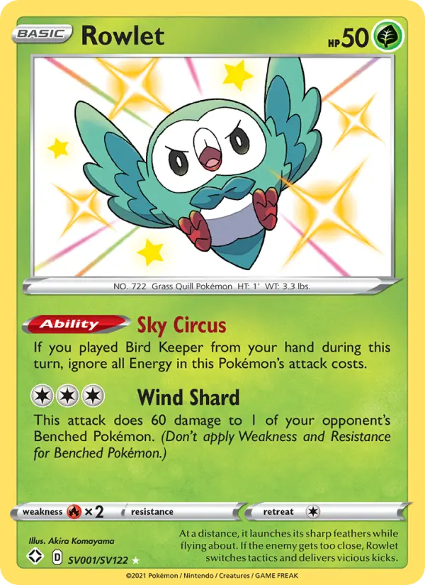 Rowlet #SV001 — Shining Fates