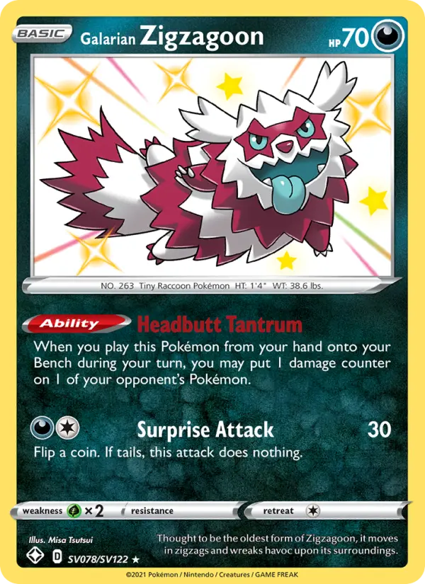 Galarian Zigzagoon #SV078 — Shining Fates