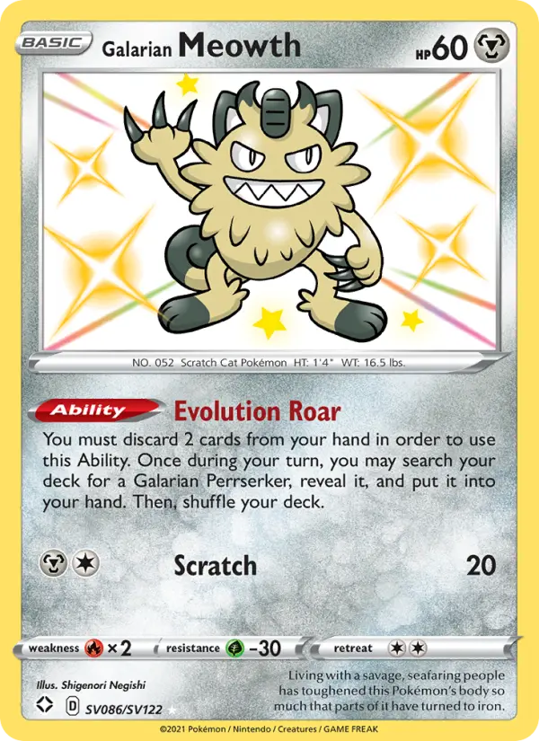 Galarian Meowth #SV086 — Shining Fates