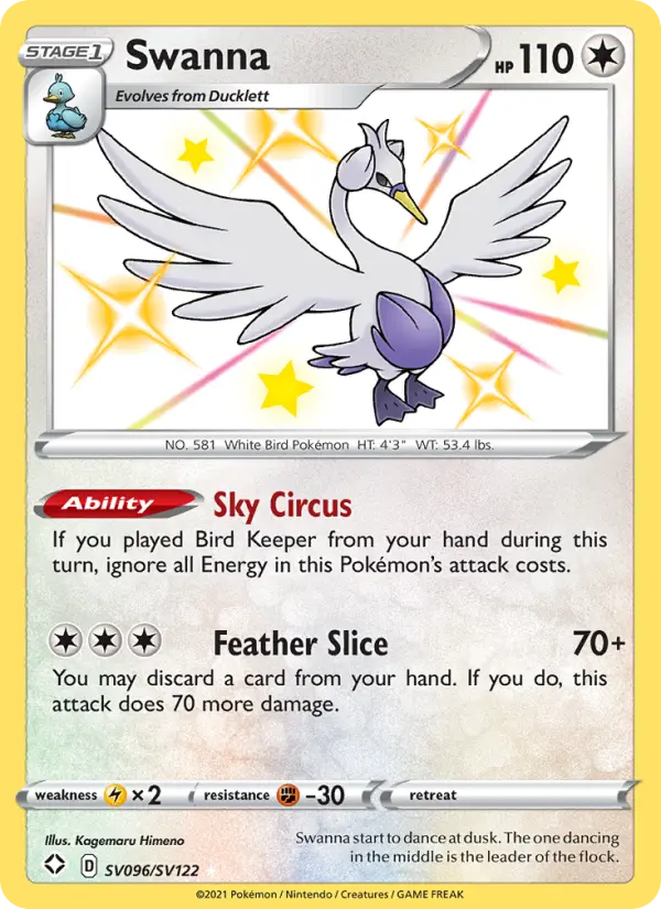 Swanna #SV096 — Shining Fates