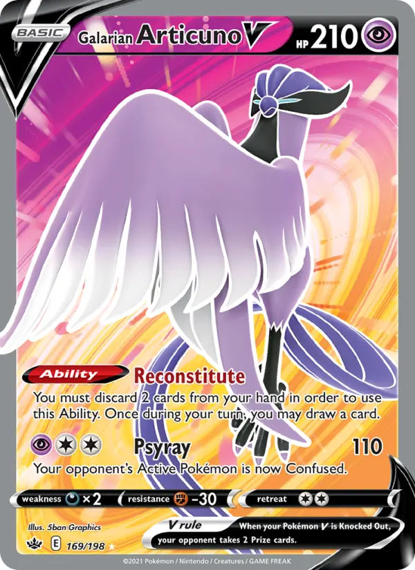 Galarian Articuno V #169 — Chilling Reign