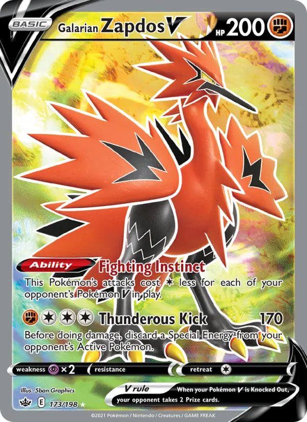 Galarian Zapdos V #173 — Chilling Reign