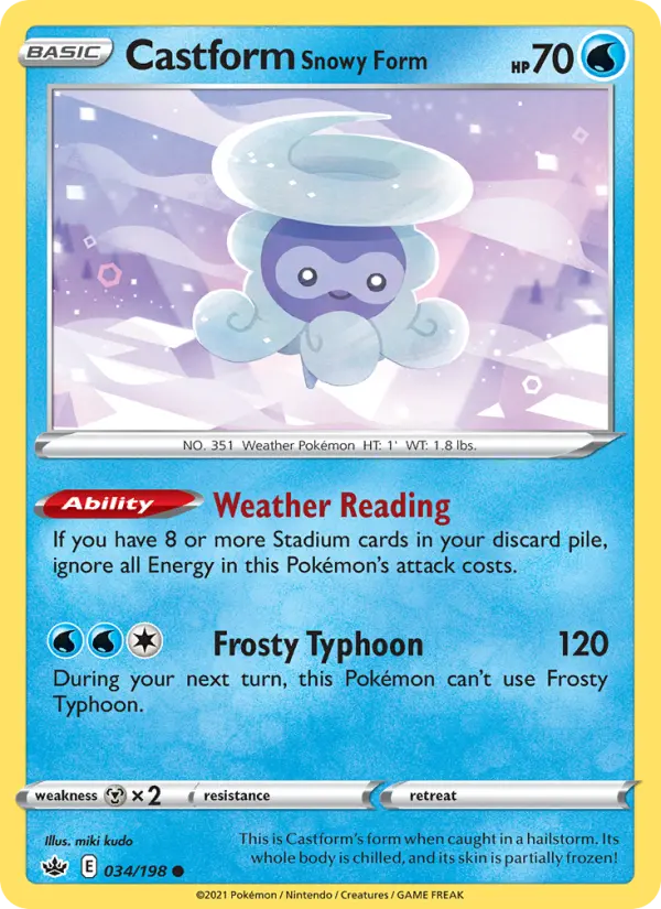 Castform Snowy Form #34 — Chilling Reign
