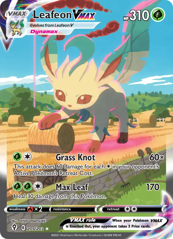 Leafeon VMAX #205 — Evolving Skies
