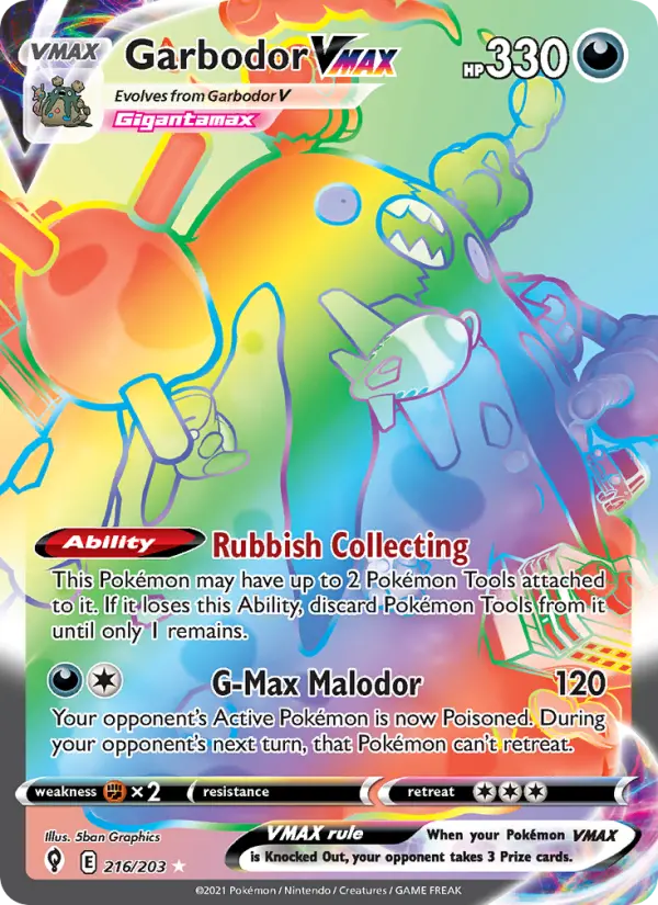 Garbodor VMAX #216 — Evolving Skies
