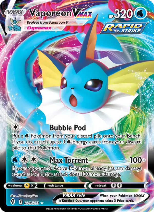 Vaporeon VMAX #30 — Evolving Skies