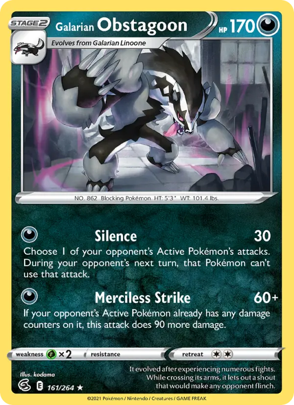 Galarian Obstagoon #161 — Fusion Strike