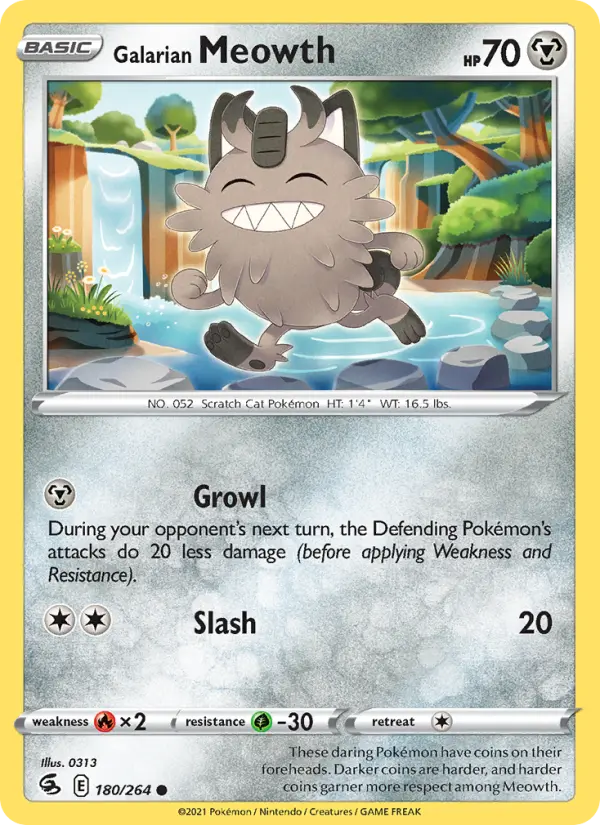 Galarian Meowth #180 — Fusion Strike