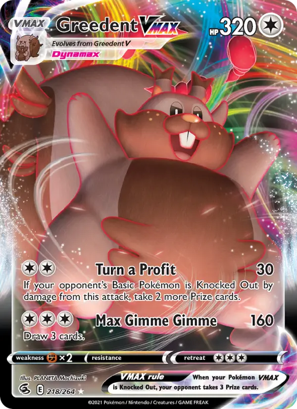 Greedent VMAX #218 — Fusion Strike