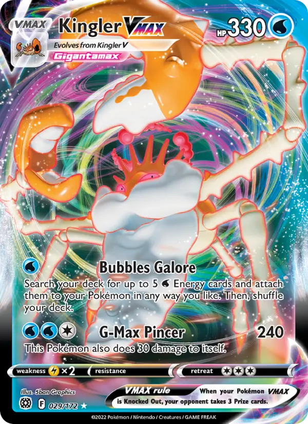 Kingler VMAX #029 — Brilliant Stars