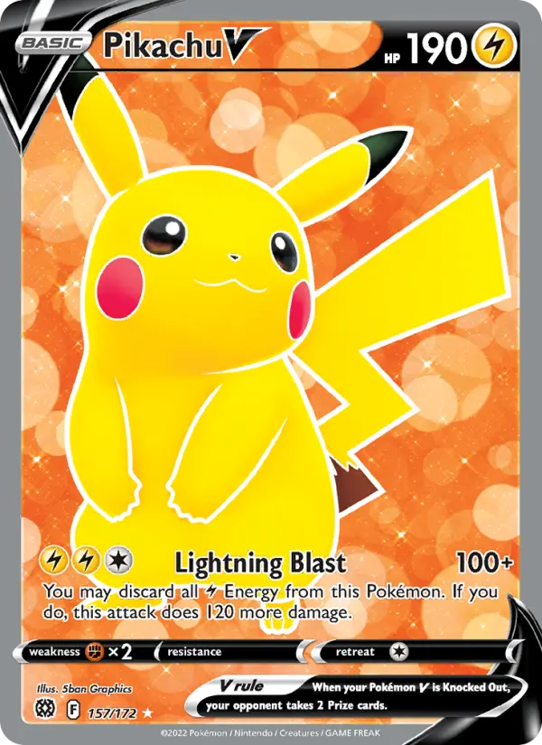 Pikachu V #157 — Brilliant Stars