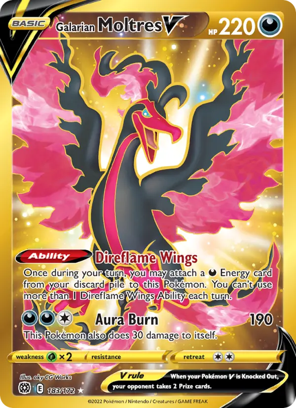 Galarian Moltres V #183 — Brilliant Stars