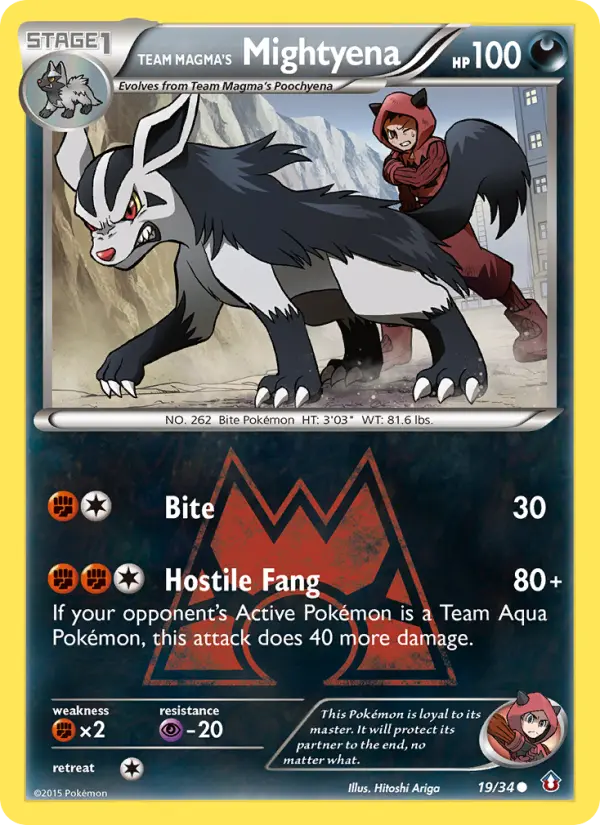 Team Magma's Mightyena #19 — Double Crisis