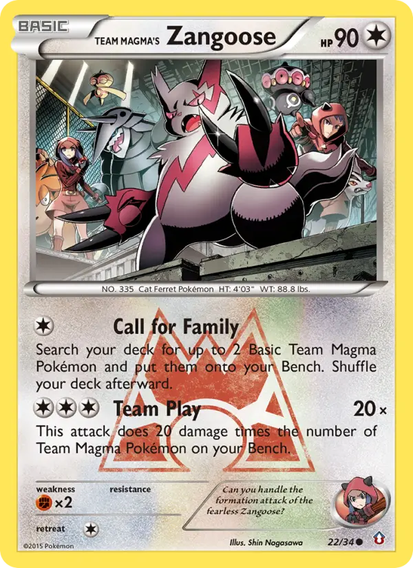 Team Magma's Zangoose #22 — Double Crisis
