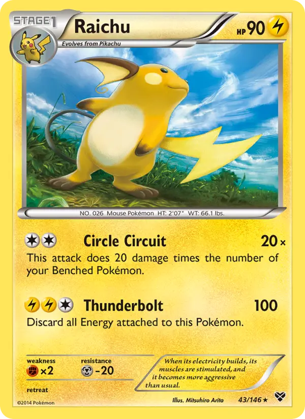 Raichu #43 — XY