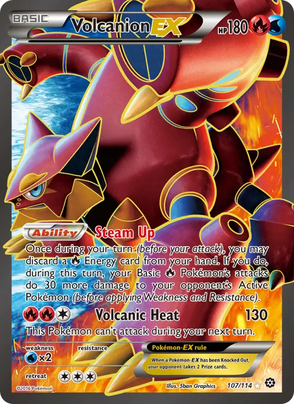 Volcanion EX #107 — Steam Siege