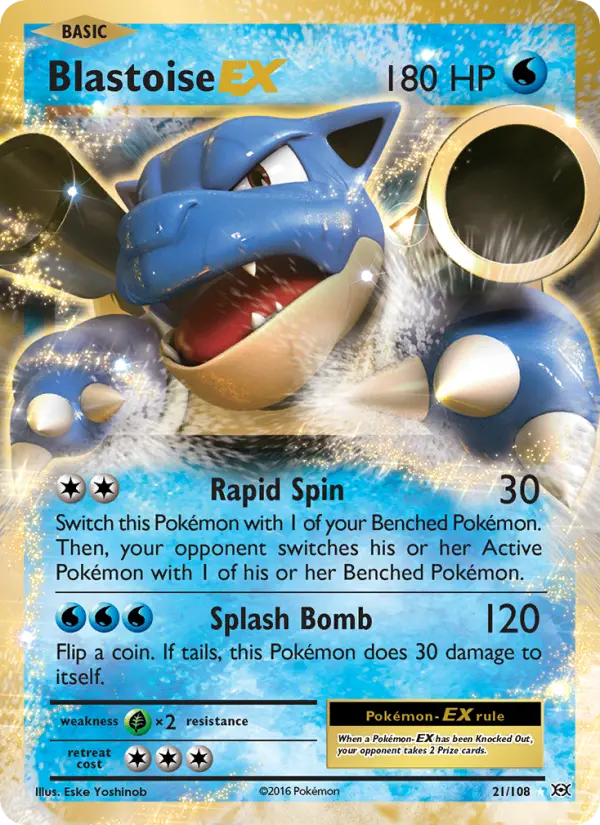 Blastoise EX #21 — Evolutions