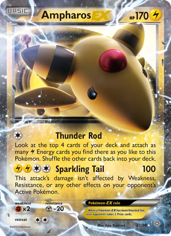 Ampharos EX #27 — Ancient Origins